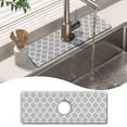 thumbnail image 1 of Kitchen Sink Splash Guard Faucet Mat 15" X 5.5" Geometry Absorbent Fast Drying Mat Faucet Draining Mat Sink Splash Guard Behind Faucet Drip Catcher for Kitchen Bathroom, 1 of 6