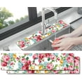 thumbnail image 1 of Kitchen Sink Splash Guard Faucet Mat -2 PC Super Absorbent Fast Drying Mat Sink Gadgets-Splash Guard Behind Faucet Drip Catcher for Kitchen, Bathroom,Sink Mat, Dish Drying Mat, Bathroom(23.5" X 5.5" ), 1 of 5