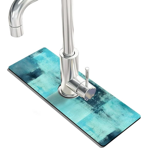 Kitchen Sink Splash Guard Faucet Mat -2 PC Super Absorbent Fast Drying Mat Sink Gadgets-Splash Guard Behind Faucet Drip Catcher for Kitchen, Bathroom,Sink Mat, Dish Drying Mat, Bathroom(15" X 5.5" )