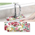 thumbnail image 1 of Kitchen Sink Splash Guard Faucet Mat -2 PC Super Absorbent Fast Drying Mat Sink Gadgets-Splash Guard Behind Faucet Drip Catcher for Kitchen, Bathroom,Sink Mat, Dish Drying Mat, Bathroom(15" X 5.5" ), 1 of 4