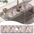 thumbnail image 1 of Kitchen Sink Splash Guard Faucet Mat 24" X 5.5" Floral Farmhouse Absorbent Fast Drying Mat Faucet Draining Mat Sink Splash Guard Behind Faucet Drip Catcher for Kitchen Bathroom, 1 of 6