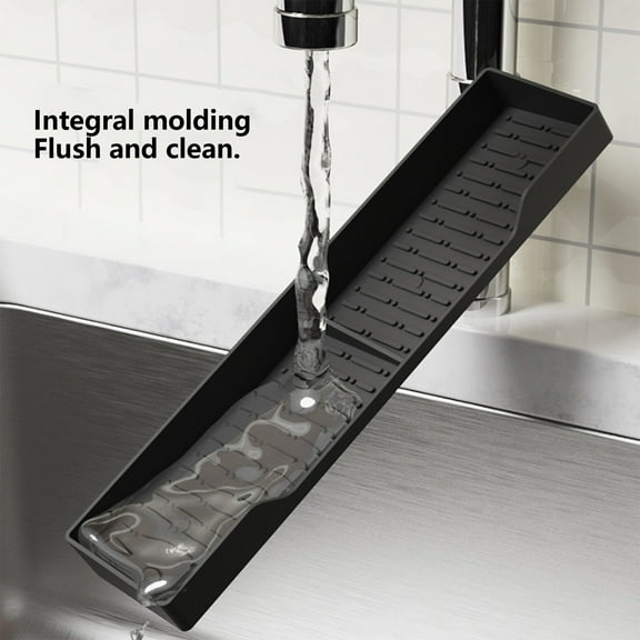 Kitchen Sink Splash Guard, Silicone Faucet Splash Guard, Large Size Silicone Sink Mat for Kitchen Bathroom, Faucet Handle Drip Catcher Tray, Oven Top Seasoning Rack, Magnetic Silicon Resin Pad