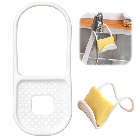 Kitchen Sink Sponge Holder Organizer Fit for Scrub Sponges Over Faucet Kitchen Sink Caddy Organizer,Self Draining,Dishwasher Safe for Kitchen Sink Caddy Organizer Rack,4.33x10.24 inch