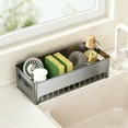 thumbnail image 1 of Kitchen Sink Sponge Holder and Storage Rack, Grey Multifunctional Organizer Featuring Scouring Pad and Sponge Storage With Soap Dispenser Holder for Countertop and Sink Area, Easy To Install and, 1 of 7