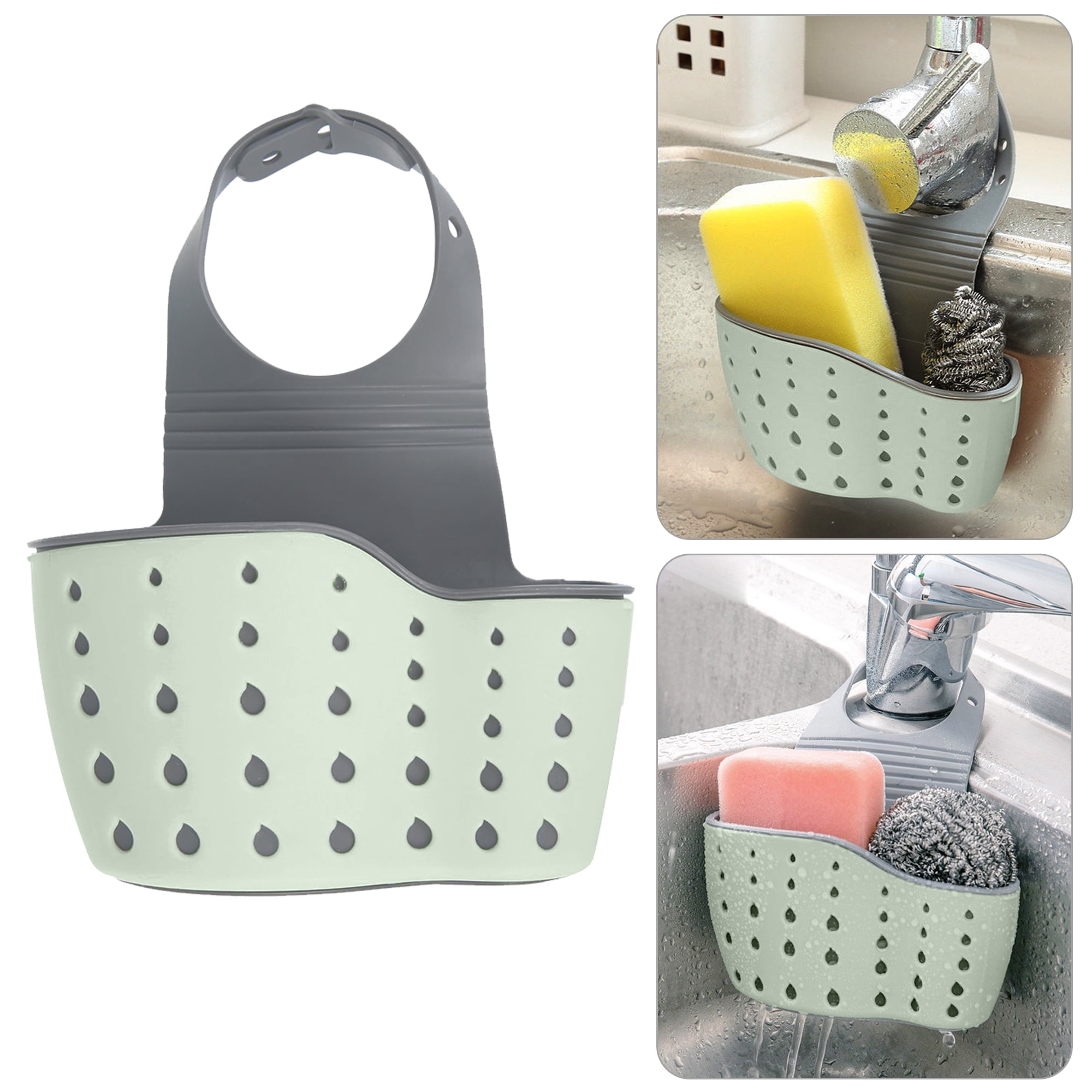 Kitchen Sink Sponge Holder, TSV Adjustable Hanging Dishwashing Liquid