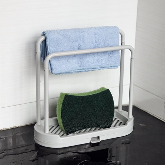 Kitchen Sink Sponge Holders with Dishs Cloth,8x3.7x8Inch Small Dishes Drying Mats for Kitchen,Sink Storage Organizer for Countertop,Easys to Clean,Suitable for Holding Sponges,Scrubs,Brushes
