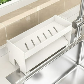 Kitchen Sink Storage Rack, Wall-mounted Dish Rack, Modern Minimalist, Saves Counter Space, Kitchen Organization, Dish Drying, Sponge Storage, Sturdy Carbon Steel, Easy Assembly,