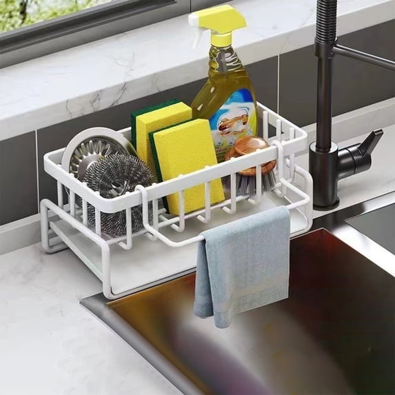 Kitchen Sink Storage Rack, Wall-mounted Dish Rack, Modern Minimalist, Saves Counter Space, Stain-resistant, Bamboo Construction, Dish Drying, Dish Soap Holder, Small Kitchen, Over-the-sink,