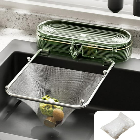 Kitchen Sink Strainer, 100pcs Disposable Filter Mesh Bags, Garbage Disposal Basket, Foldable Design, Space-saving, for Food Waste Catcher