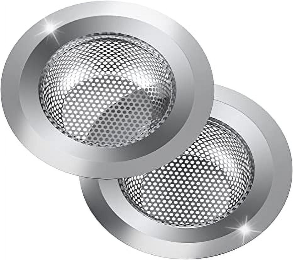 2 Pcs Kitchen Sink Strainer, Stainless Steel Drain Cover, Large Wide Rim  4.5 Diameter, Anti Clogging Basket Catcher, Dishwasher Safe