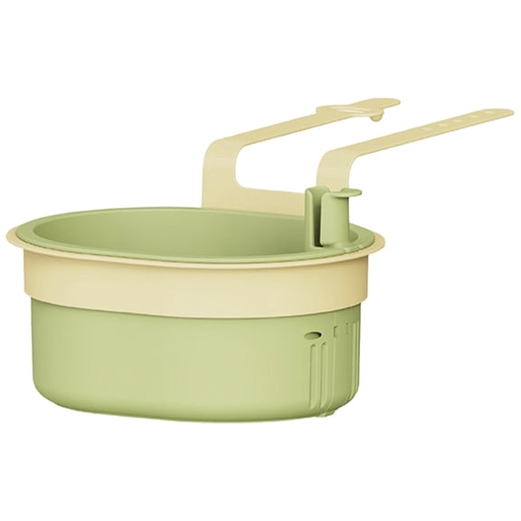 Kitchen Sink Strainer Basket, Adjustable Drain Filter with Practical Hanging Strap, Durable Food Catcher for Kitchen Faucet Drains to Block Food Debris, Multipurpose Kitchen Organizer,Green