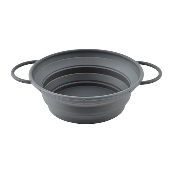 Kitchen Sink Strainer Basket, Collapsible Colander Strainer, Small Over The Sink Colander, Grade Silicone Strainer, Small 11 X 3 Inch Foldable Drainer for with Dual Side Handles