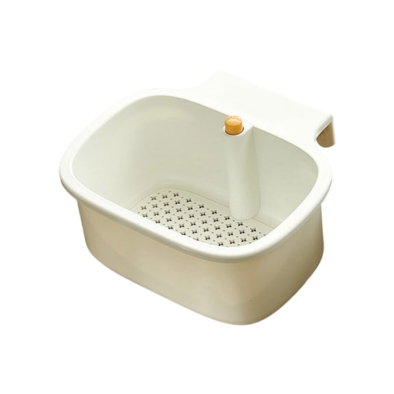 Kitchen Sink Strainer Basket, Hanging Vegetable Basin Drain Grid with Push-Type Drain for Fruit, Vegetable, and Dish Drying,A - One Size