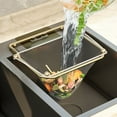 thumbnail image 1 of Kitchen Sink Strainer Drain Basket with 50 Mesh Bags Foldable Steel Food Catcher Garbage Disposal Filter Easy Install Stable Space Saving Countertop Organizer Green Gold, 1 of 5