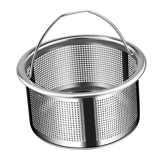 Kitchen Sink Strainer Sink Drain Basket, Reusable Universal Easy to Clean Fordable Handle Drain Strainer with Handle for Restaurant, Household 430 Steel height 4cm