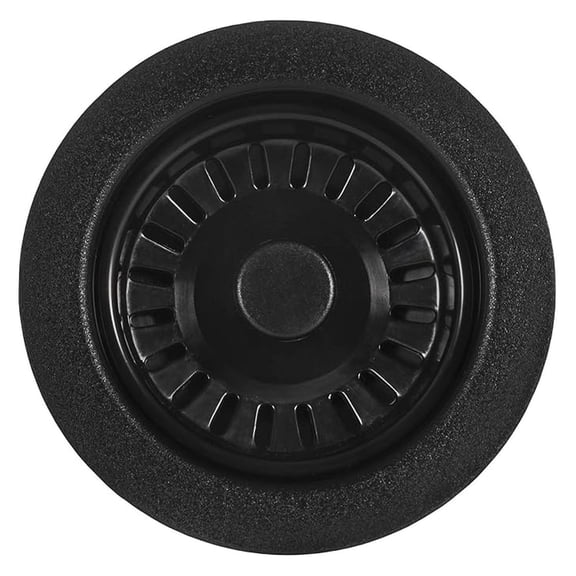 Kitchen Sink Strainer Drain - Matte Black - 3.5 Inch Standard Drain, Push Button Stopper