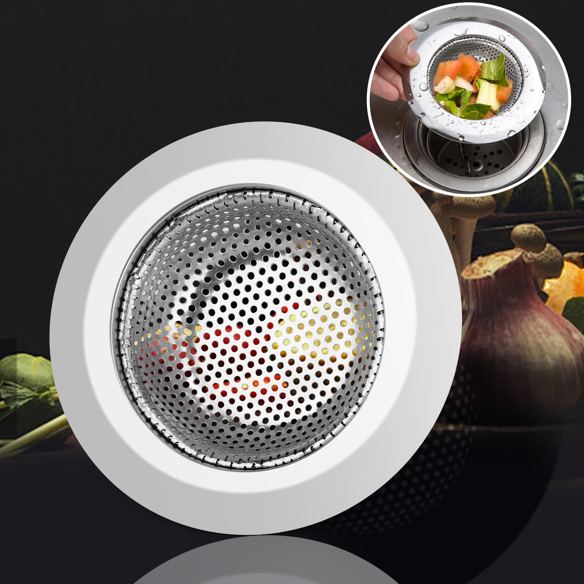 EEEkit Kitchen Sink Strainer, 4.3" Stainless Steel Shower Drain Filter Basket for Bathroom Bathtub Basin Floor Drain