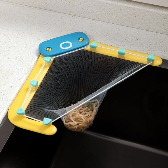 Kitchen Sink Strainer Rack Plastic Triangle Drain Basket for Garbage and Food Waste