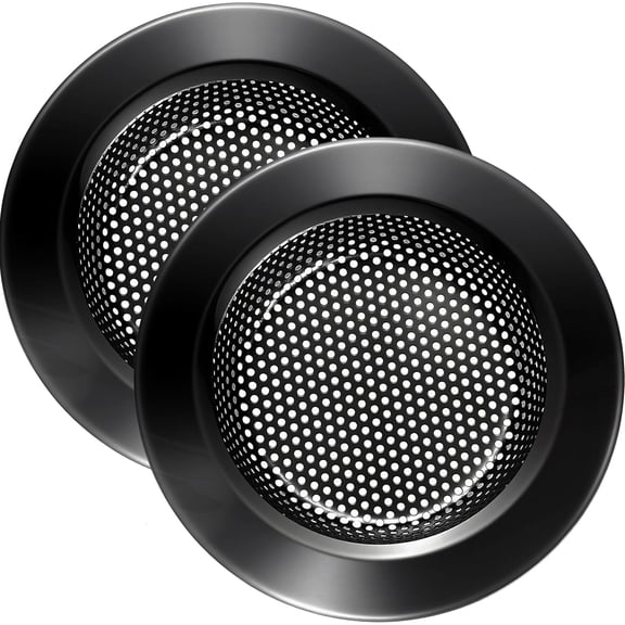 Kitchen Sink Strainer Stainless Steel, Kitchen Sink Drain Strainer, Silver-Black Sink Strainers for Kitchen Sinks with Large Wide Rim 4.5" Diameter (2 PCS)