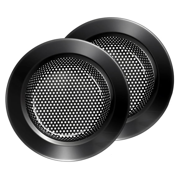 Kitchen Sink Strainer Stainless Steel, Kitchen Sink Drain Strainer, Silver-Black Sink Strainers for Kitchen Sinks with Large Wide Rim 4.5" Diameter (2 PCS)