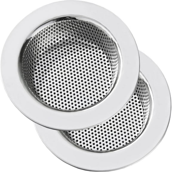 Kitchen Sink Strainer Stainless Steel, Kitchen Sink Drain Strainer, Sink Strainers for Kitchen Sinks with Large Wide Rim 4.5" Diameter (2 Pack)