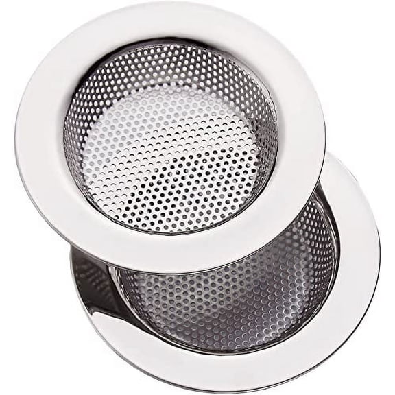 Kitchen Sink Strainer Stainless Steel, Kitchen Sink Drain StrainerSink Strainers for Kitchen Sinks with Large Wide Rim 4.5" Diameter (2 Pack)