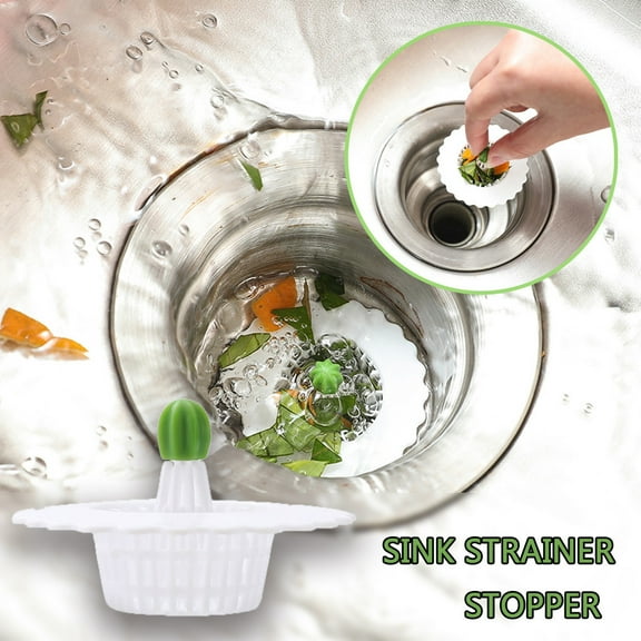 Kitchen Sink Strainer Stopper Set, 5 Pack Fixed Drain Waste Plug for Bathroom, Utility and Laundry Sinks, Prevents Clogging and Catches Food Debris