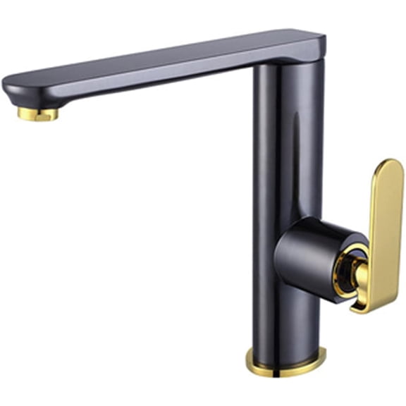 Kitchen Sink Tap, Kitchen Taps Mixer with Spray Solid Brass Single Lever Single Hole Hot and Cold Sink Mixer Faucet with Ceramic Valve Core,A