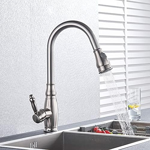 Kitchen Sink Taps with Pull Out Spray Brushed Nickle Kitchen Hot and