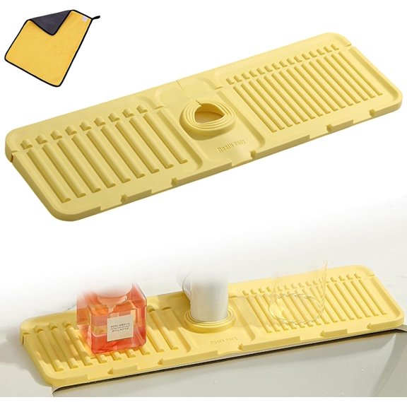 Kitchen Sink Upgraded Tap Mat, 2024 New Silicone Sink Splash Guard, Kitchen Sink Splash Guard Area, Suitable for A Wide Range of Venues with Matching Sizes (grey)