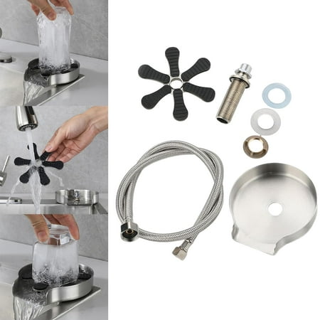 Kitchen Sink rinser 3.2inch Long Professional for Milk Tea Shops ,Resturant, Hotel Sink Silicone Pads Automatic Versatile Usage