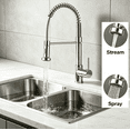 thumbnail image 1 of Kitchen Sink with Pull Down Sprayer, Single Handle with 2 Spout Modes, Hot And Cold Mixer Tap Suit to 1 Hole, Chrome, 1 of 12