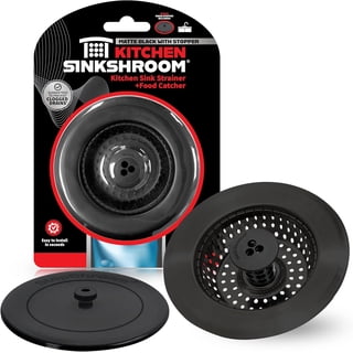 Kitchen SinkShroom Sink Drain Strainer with Stopper Hair Catcher, Matte Black