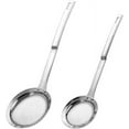 thumbnail image 1 of Kitchen Skimmer Strainers Stainless Steel Mesh Colanders Food Strainers Set Fine Mesh Sieve With Handle Slotted Spoon Handheld Fry Oil Filter For Cooking Vegetable Strainer Foam Hot Pot 2Pack, 1 of 14