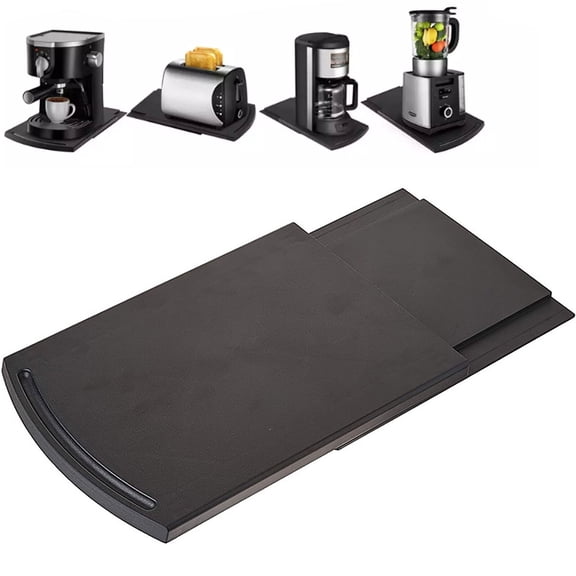 Kitchen Sliding Coffee Maker Tray Coffee Toaster Slider,12" Base Sliding Shelf,Kitchen Appliance Moving Caddy,Countertop Stoage