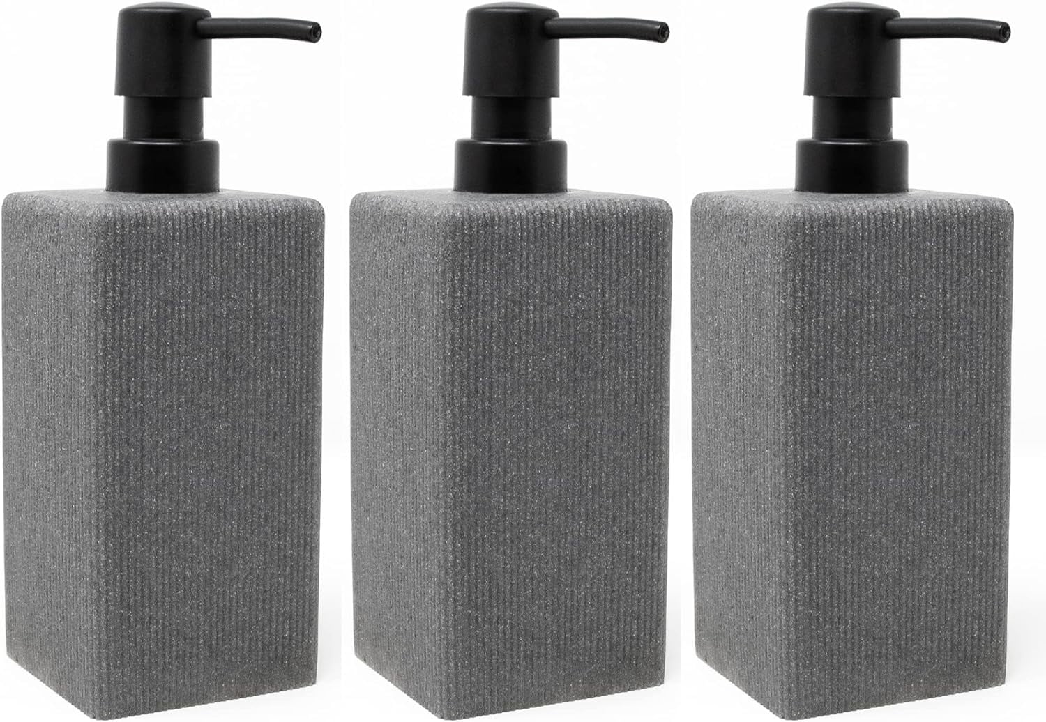 Kitchen Soap Dispenser Set of 3-3 Pack of Stone Kitchen Soap Dispenser with No-Leak Pump