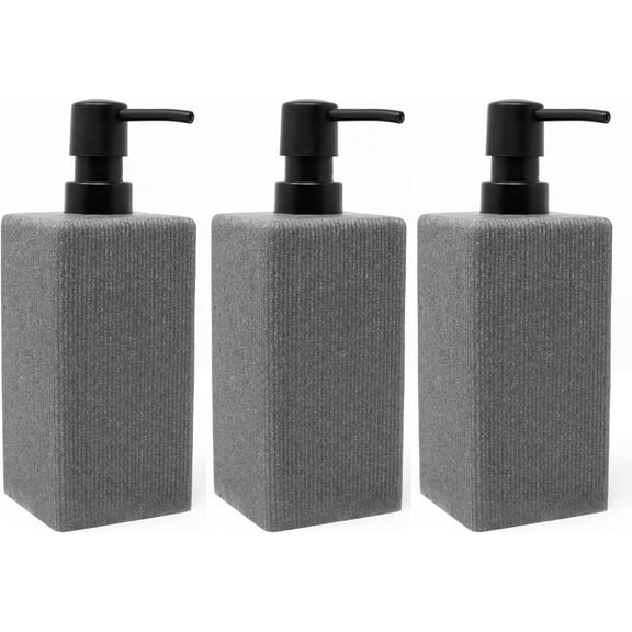 Kitchen Soap Dispenser Set of 3-3 Pack of Stone Kitchen Soap Dispenser with No-Leak Pump