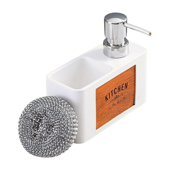 Kitchen Soap Dispenser Set with Sponge Caddys 2in1 Kitchen Soap Dispenser Set for Kitchen Sink,Bathroom Kitchen Gadgets