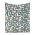 thumbnail image 1 of Kitchen Soft Flannel Fleece Throw Blanket, Modern Cooking Utensils Dishes Plates on Muted Backdrop Print, Cozy Plush for Indoor and Outdoor Use, 60" x 80", Multicolor, by Ambesonne, 1 of 5