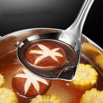 Kitchen Soup Ladle, Stainless Steel Soup Spoon, Punch Metal Ladle Spoons With Pour Spout, Gravy Ladles for Serving, Cooking, Canning, 1 Pcs, 9.45x2.95"