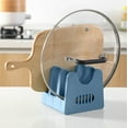 thumbnail image 1 of Kitchen Spatula and Spoon Drainer, Blue Countertop Organizer With Lid Holder Featuring Drying Rack Design for Home Cooker Utensils, Space Saving and Easy To Clean Tool, 1 of 8