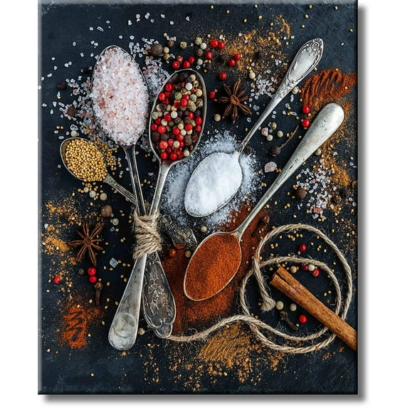 Kitchen Spices Kitchen D?cor Picture on Stretched Canvas, Wall Art D?cor, Ready to Hang