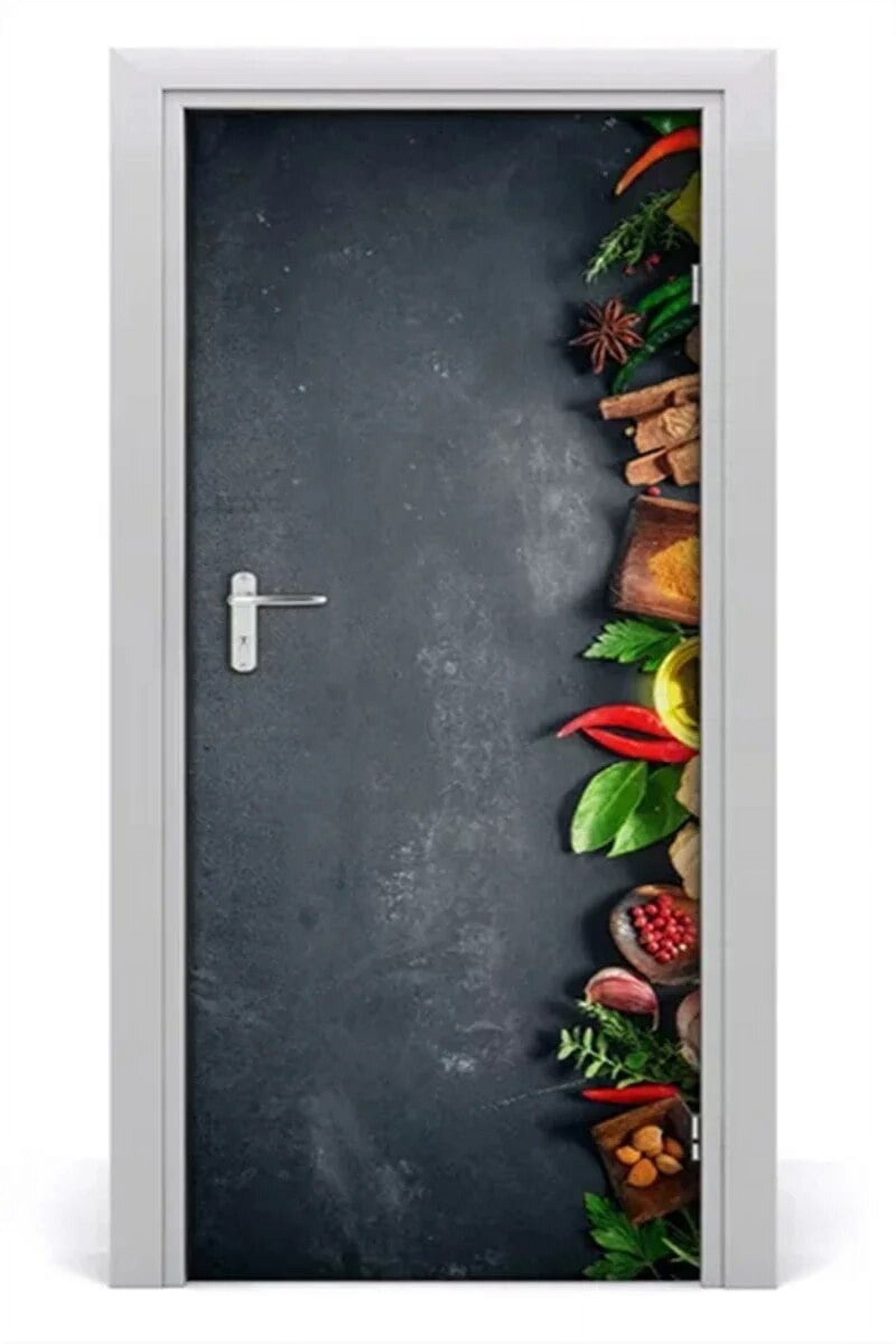 Kitchen Spices Wallpaper Sticker Food Ingredients Door Stickers Self ...