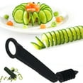 thumbnail image 1 of Kitchen Spiral and V-Shaped Tools, Spiral Slicer Blade Potato Cucumber Spiral Cutter, Fruits and Vegetable Carving Knife Hand Slicer Cutter, Manual Screw Peelers Kitchens and Dining Tooling(A), 1 of 5