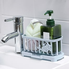 Visland Kitchen Sink Caddy Sponge Holder Sponge Holder for Sink Sink Tray Drainer Rack Soap Dish Dispenser Brush Holder Storage Kitchen