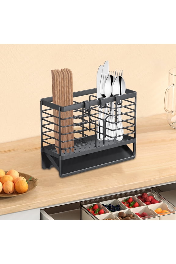 Kitchen Sponge Storage Rack, Compact Plastic Countertop Organizer With Drainage And Ventilated Design For Sink Soap Brush Sponge Bathroom Kitchen Accessories Organization