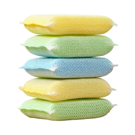 Kitchen Sponges, Cleaning Sponges, 5 Pack Kitchen Dish Washing Sponge, Mesh Net Scouring Pad, Non-Scratch Scrub Sponge