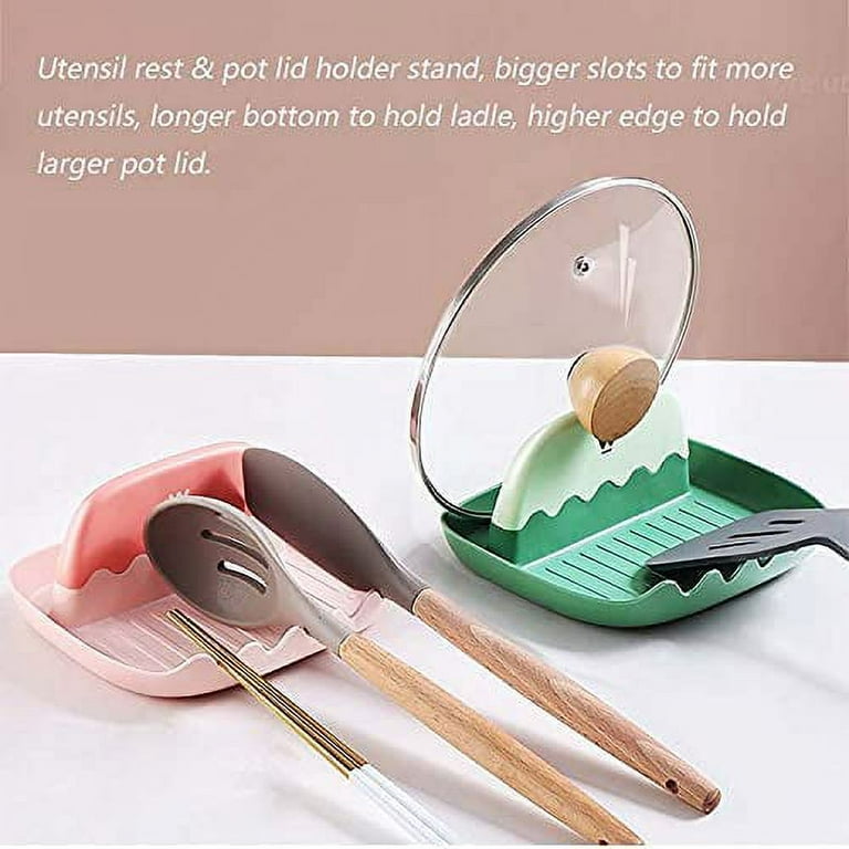 1pc, Abs Utensil Rest With Drip Pad, Kitchen Utensil Holder For