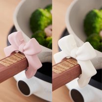 Kitchen Spoon & Spatula Holder - Overflow-proof Kitchenware Shelf for Stovetop, Countertop Cooking Utensil Storage Rack, Multi-Functional Kitchen Organizer for Spatulas/Bows, 2.5*2.5in, Pink