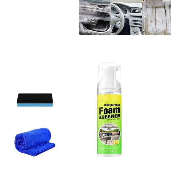 Kitchen Spray Cleaner - 150ml Multipurpose Stain Removal Spray | Grease Cutting Cleaning Foam, Dashboard Console Cleaner Foam For Home Kitchen Sofa Couch Bathroom Tiles Cookware Dashboard(1)